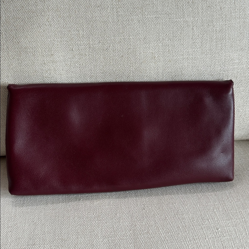 Tory Burch Miller Burgundy Leather Clutch - Picture 3 of 7